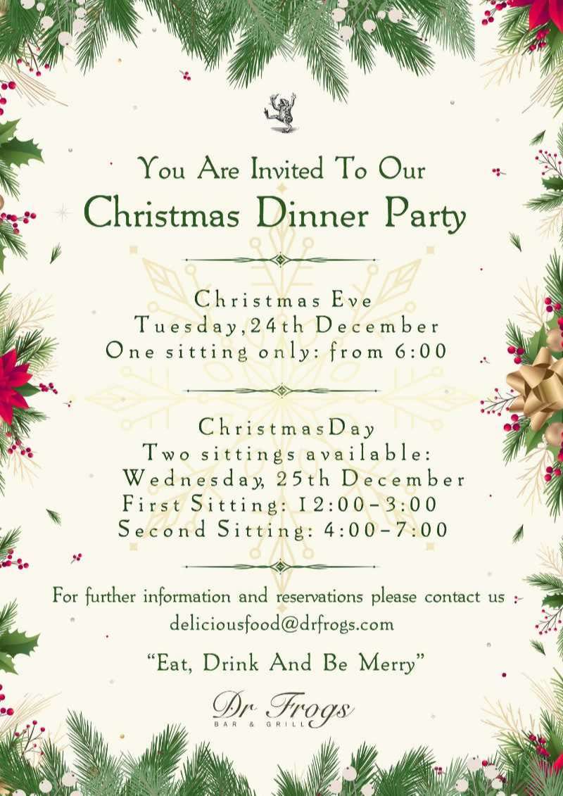 Christmas Eve & Christmas Day Dinner 2025