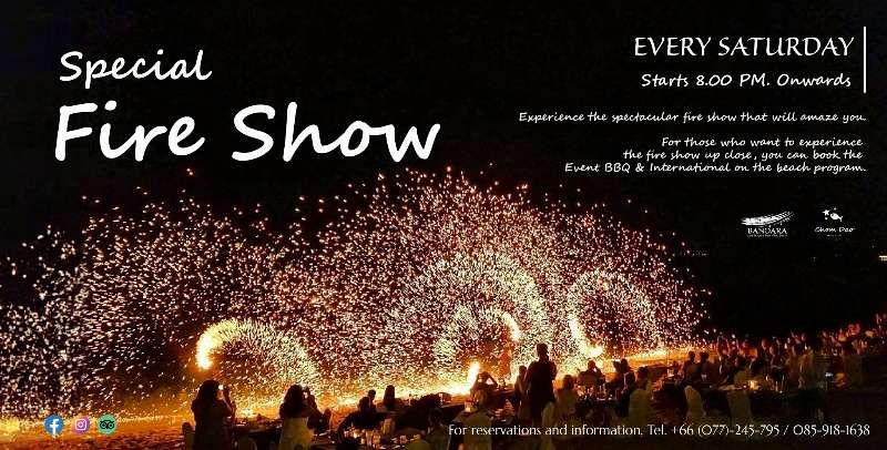 BBQ, Buffet & Fire Show