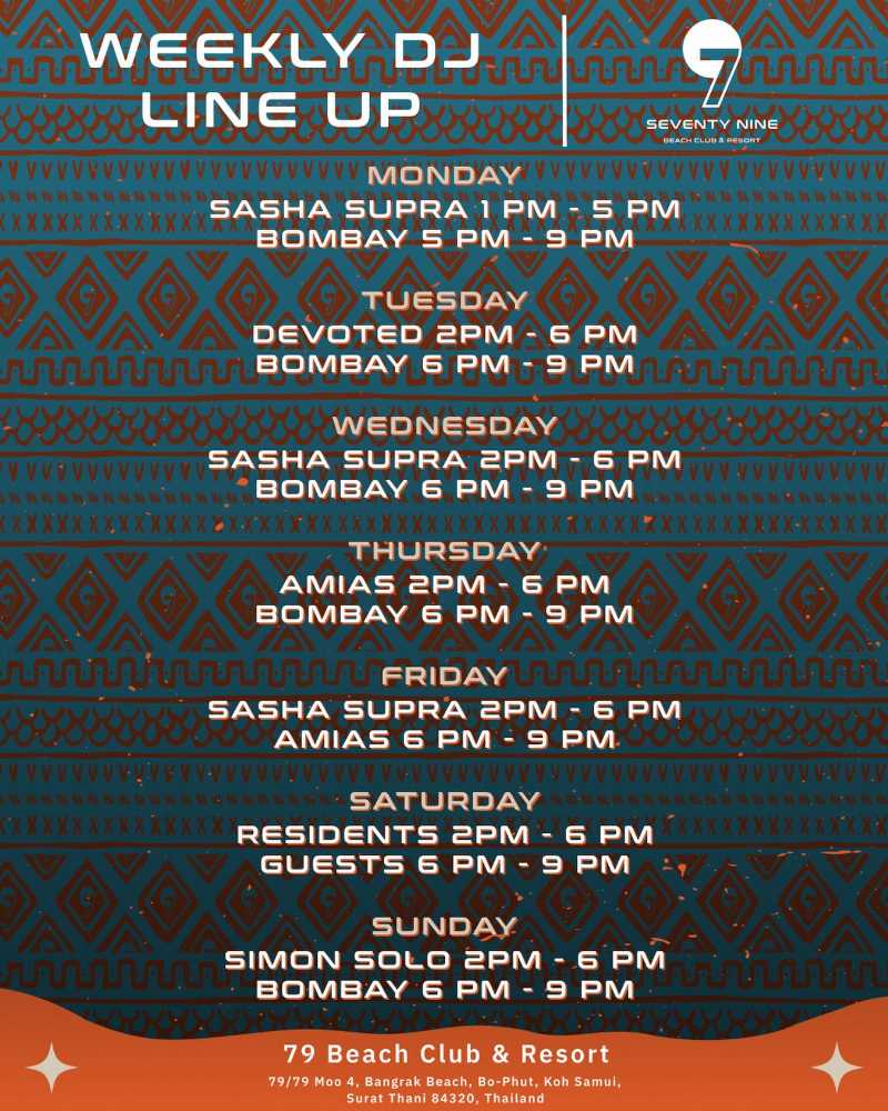 Weekly DJ Line Up